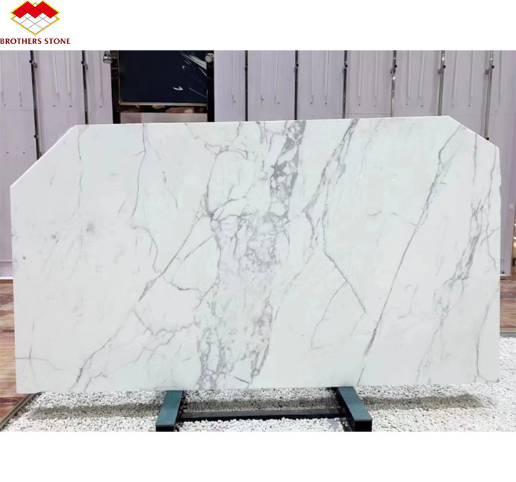 Statuario naturale lucidato di marmo bianco grande lastra per pavimenti e pareti italiani piastrelle