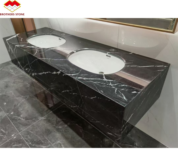White Veins Marble Sink tagliato a misura dal marmo di calcite per il design moderno dell'hotel Villa