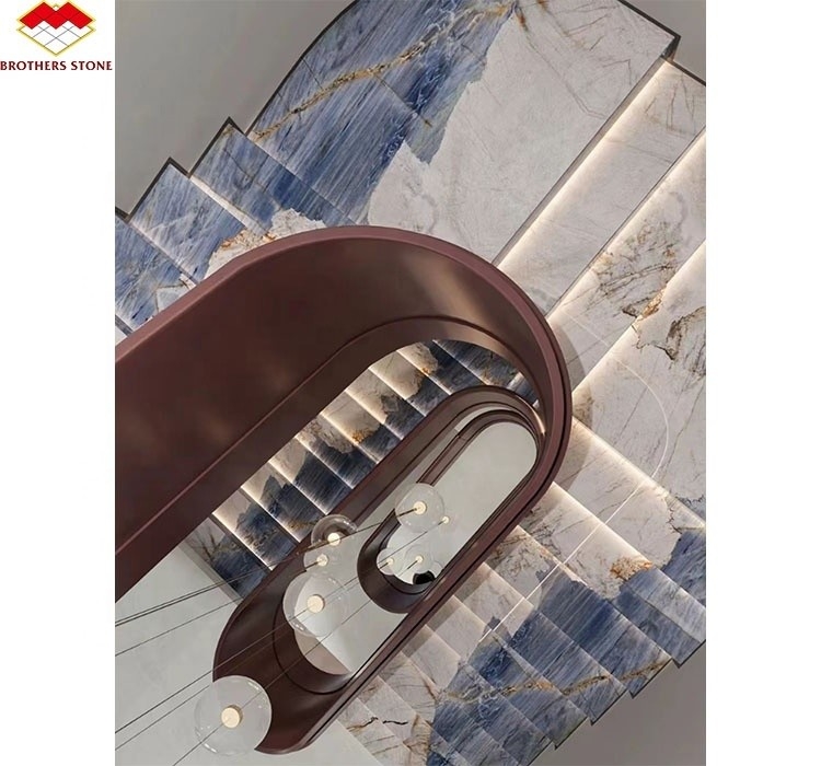 Materiale di scala in pietra artificiale Moderno design Luxury Indoor Non Slip Floor Tile
