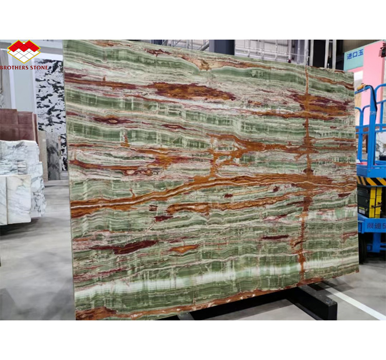 Finitura superficiale lucidata Pakistan Bambù Onix lastre di marmo per tavolo stile di design moderno