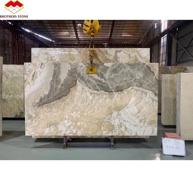 Pietra di onice trasparente lucidata Design moderno per il retroilluminato naturale inchiostro di giada marmo grande lastra