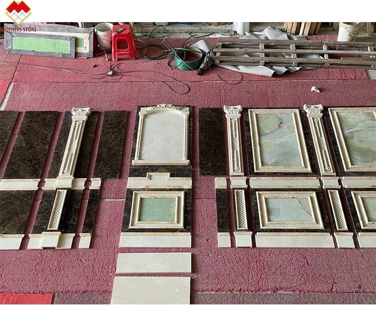 Crema lucida Bianco Verde Onyx Marmo Parete Rivestimento Moderno Design per Villa Sfondo