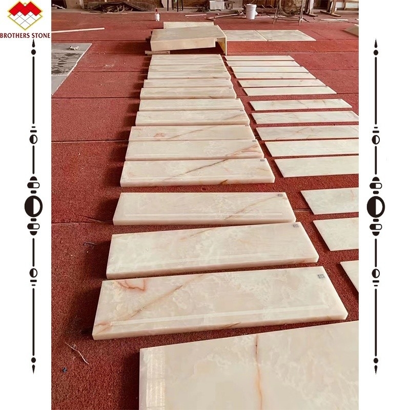 Fratelli Pietra Bianco Onyx Scale di pietra di marmo per interni Onyx Scale di marmo