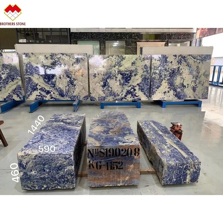 Marmo di onice di sodalite blu trasparente per grande lastra o taglio su misura
