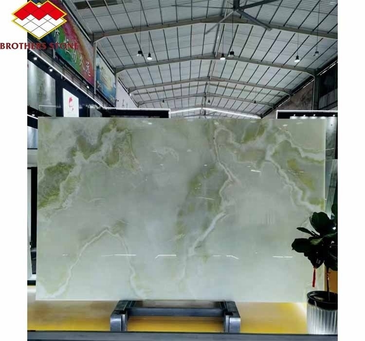Modern Afghan Green Onyx Stone Slab per la decorazione del soggiorno e della sala da pranzo degli hotel