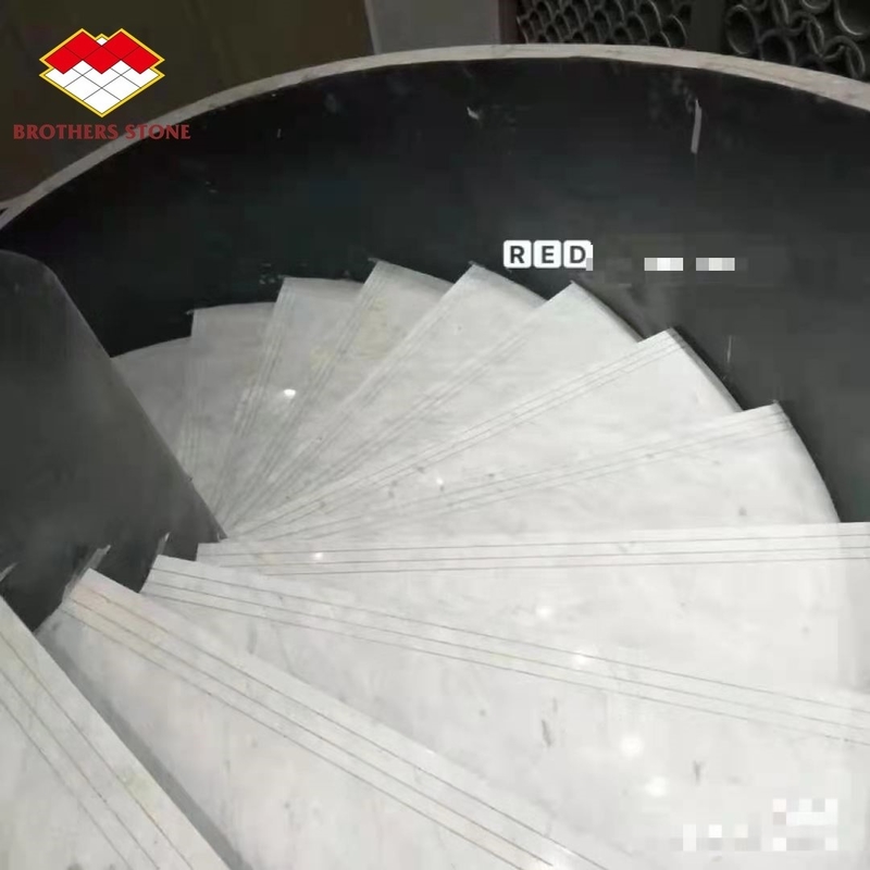 Dimensioni personalizzate Interior design europeo Marmo bianco intagliato Scale pedane e leviatrici