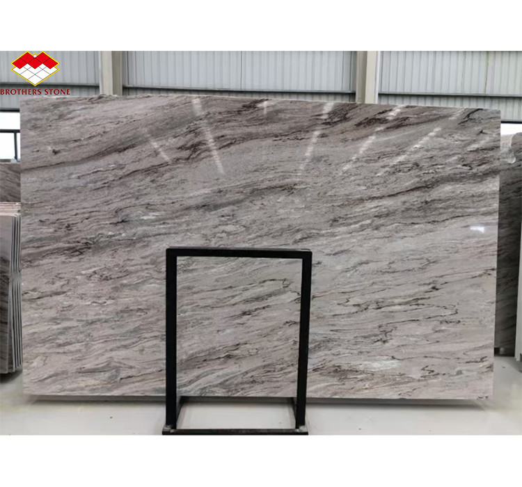 Decorazione degli scalini e dei pavimenti degli hotel Italia Piastrelle di marmo marrone naturale con vena fluviale