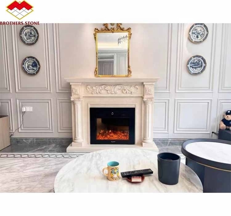 Moderno all' interno Royal Botticino Marmo Decor Crema Shanna Beige Marmo per camino Tavolo Circondante
