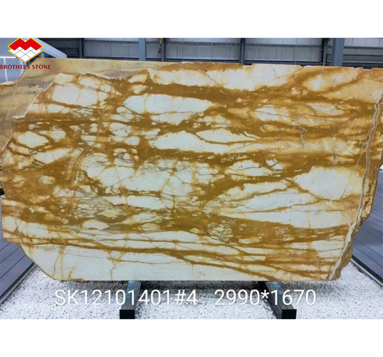 Stile di design moderno Italia Luxury Big Slab Sienna Piastrelle di marmo dorato per pannelli di parete e tavoli dell'hotel