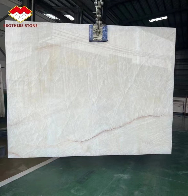 Luxury ICE AGE Giada Onyx Marmo naturale Pietra trasparente Royal White Onyx Piastrelle Per Decorazione Pareti