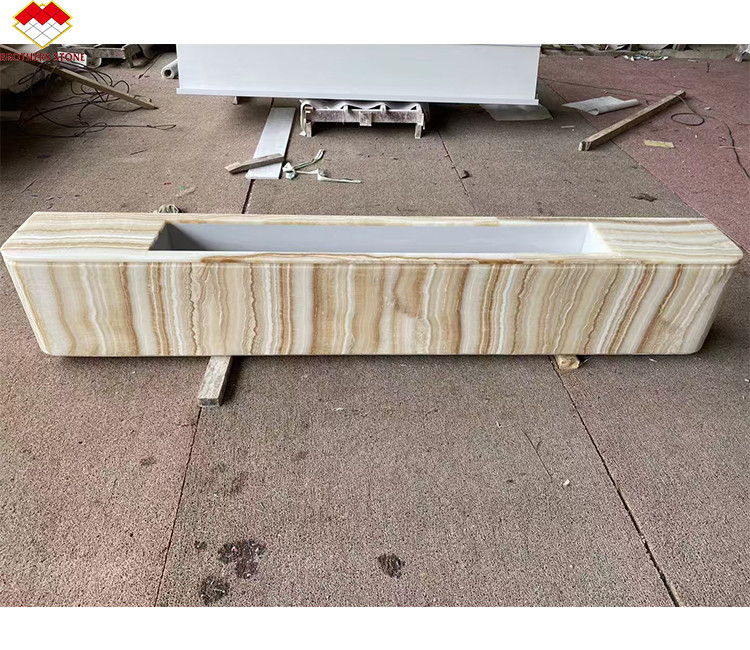 Tavolo da TV in marmo bianco Onyx personalizzato Tavolo da TV in legno con vene di legno bianco Mobili eleganti per il soggiorno